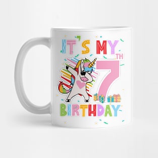 It's My 7th Birthday Girl Cute Unicorn B-day Giif For Girls Kids toddlers Mug